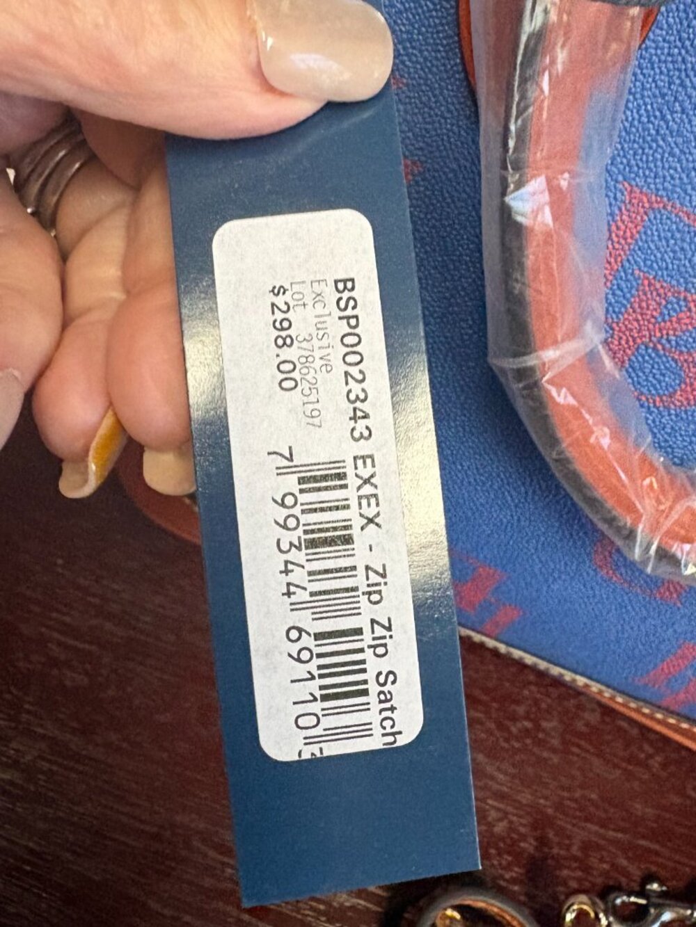Dooney & Bourke Zip Zip Satchel • Blue DB Monogram • NWT • Exclusive • MSRP $298 - Picture 5 of 13